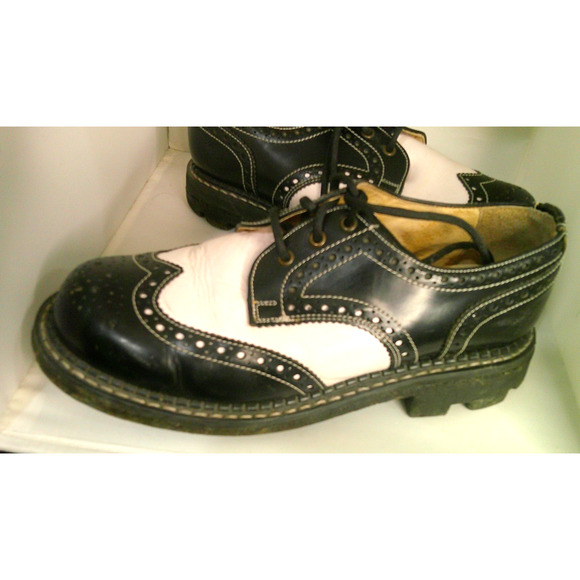 Angels by John’s Lived Brogue Shoes | Black Leather | Chunky Sole | Men's 5.5 - Picture 2 of 11